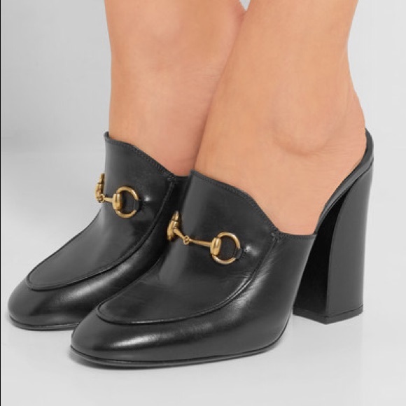 GUCCI Princetown Leather Horsebit 75mm Mules - Picture 3 of 10